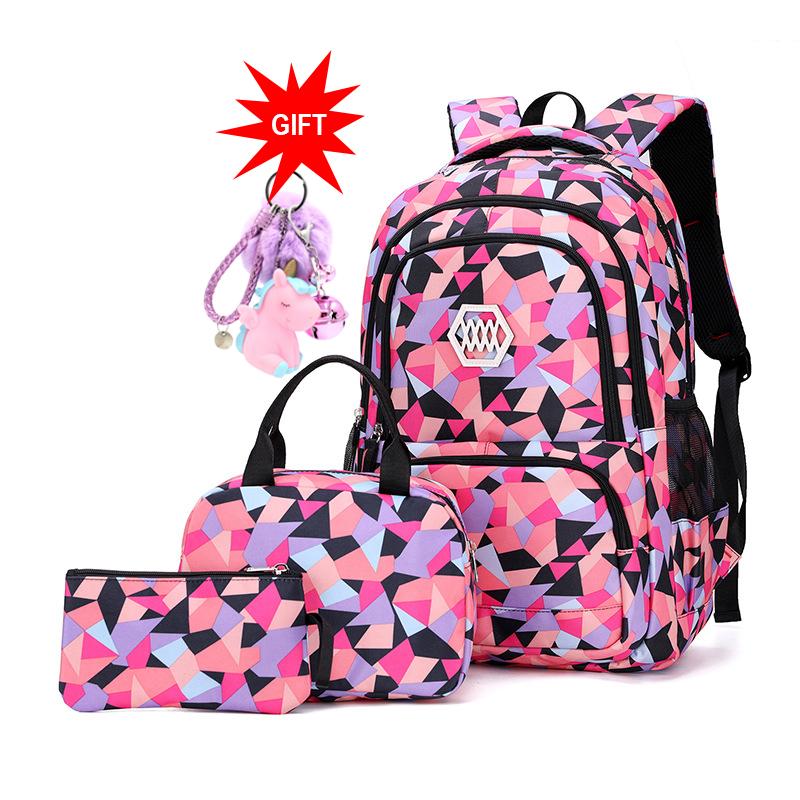 Large School Backpack For Girls Geometric-Print Backpacks For School Children Girls Primary Kids School Bags Bookbag Mochila