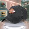 Cartoon Bear Ice Cream Pattern Baseball Cap For Men Women Retro Duck Tongue Dad Hat Adjustable Curved Brim