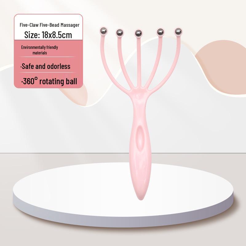 

Steel Ball Octopus Scalp Massager - Five-Claw Head Massaging Roller