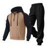 Men's Casual Loose Fit Hooded Sweatshirt and Gray Straight Leg Pants Set for Fall Winter