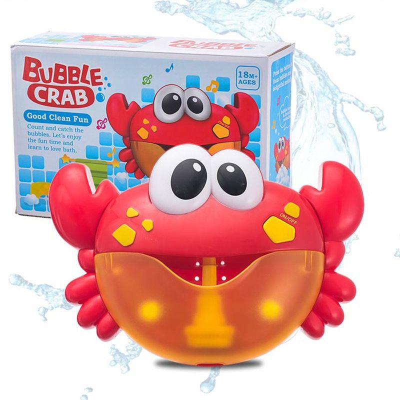 Adorable Red Plastic Cartoon Crab Baby Bath Toy With Music And Bubble Fun Machine