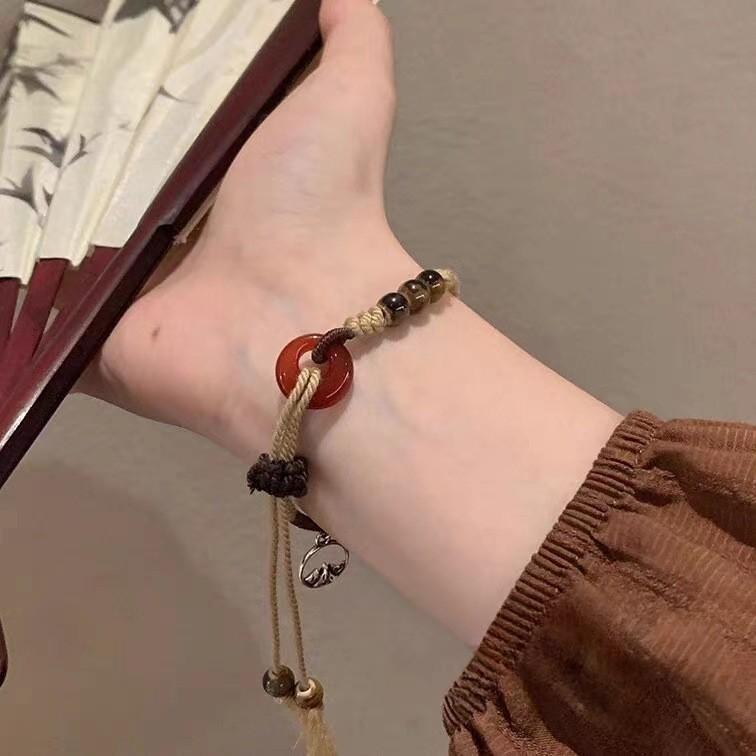 Ping Stylish Amber An Knot Bracelet For Women Spring 2024 New Chinese Wind Ethnic