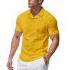 Polo de manga corta para hombre de verano: Camiseta Casual de Waffle con Cuello para Hombre