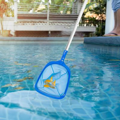 Red de limpieza de hojas para piscinas, malla ultrafina con 4 secciones de postes de aluminio, red de limpieza de piscinas desmontable y fácil de usar, recogedor de hojas