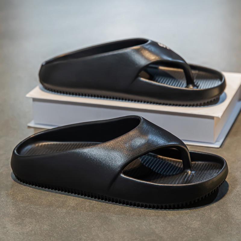 

Men s Summer Herringbone Flip-Flops: Trendy Non-Slip, Wear-Resistant Beach Sandals with Soft Soles. 38/39 чёрный