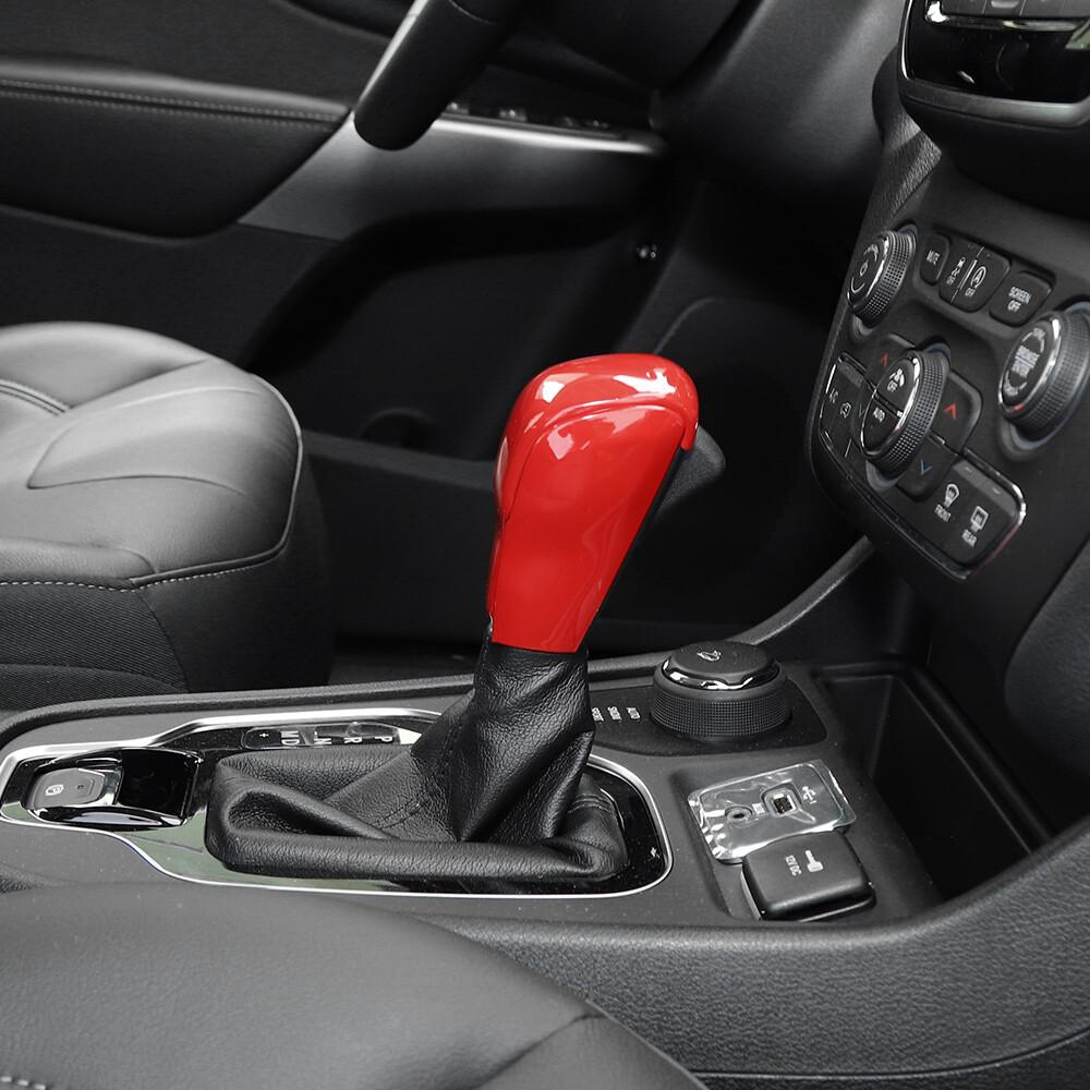 3x Red Center Inner Gear Shift Knob Head Cover for Jeep Cherokee 19+ Accessories