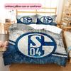 FC Schalke 04 Muster Bettwäsche Bettdecken-Set Heimdekoration Geschenk (1 Bettbezug + 2 Kissenbezüge (ohne Füllung))