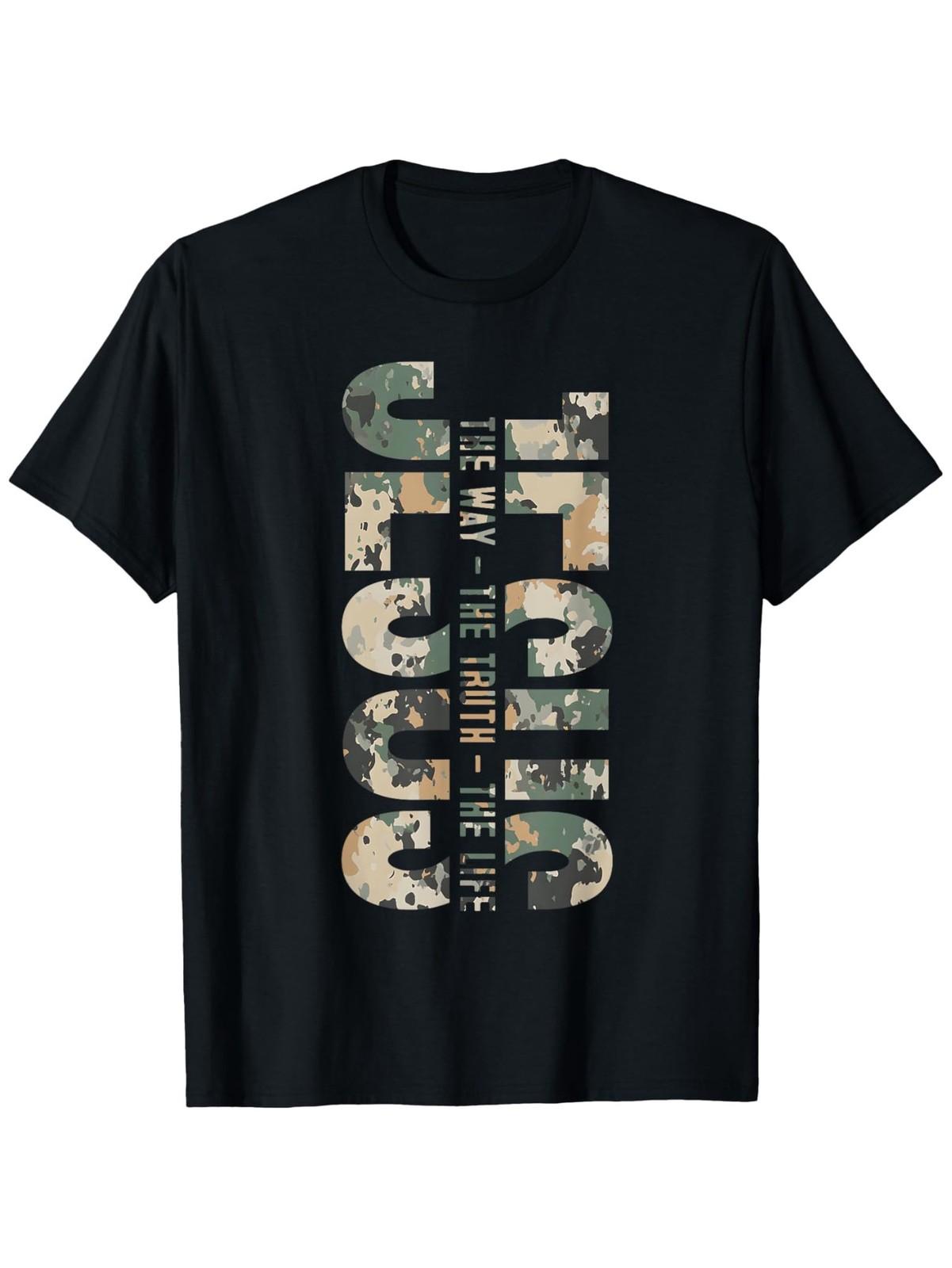 Jesus the Way, the Truth, the Life Camo Camouflage Natural T-Shirt S