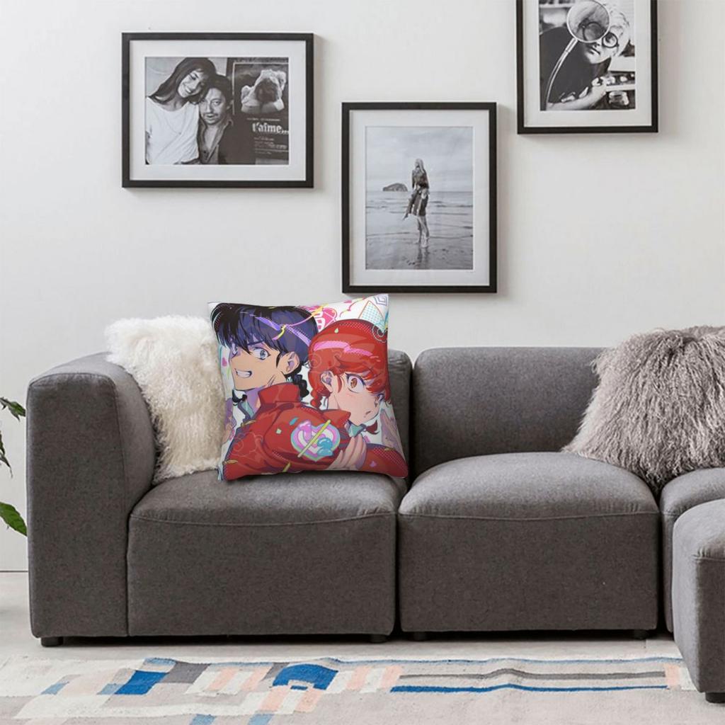Japanese Anime Ranma Saotome Pillowcase Printing Polyester Cushion Cover Decorative Pillow Case Cover Home Zippered 45*45cm