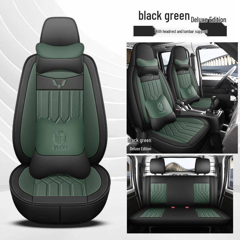 Universal Full Leather Seat Cushion for Wuling Zhiguang Small Truck - Single or Double Row, All Seasons
