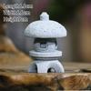Vintage Zen Miniature Sand Stone Tower Pavilion Ornaments Lantern Figurines Japanese Garden Bonsai Rockery Lanscaping Home Decor