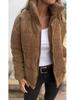 Women's Autumn/Winter Corduroy Stand-Up Collar Jacket with Long Sleeves & Pockets