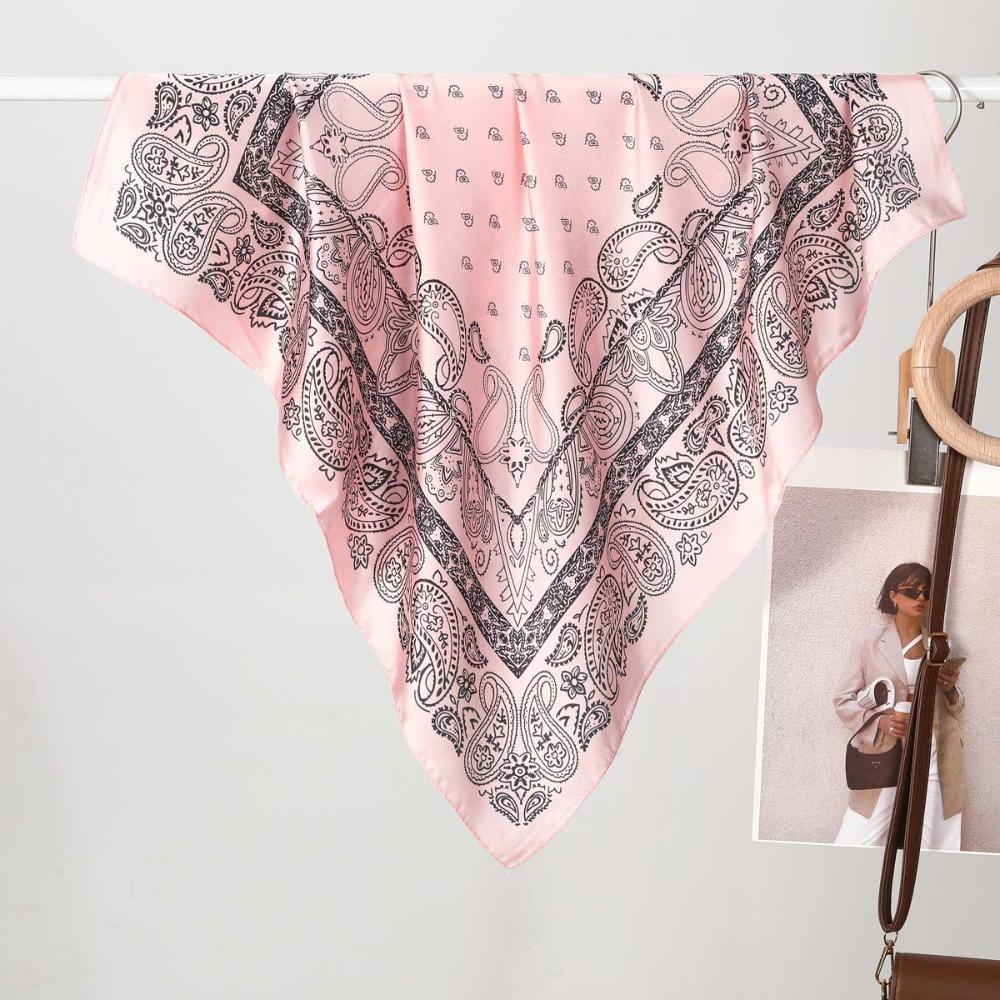 70x70cm Imitation silk Silk Scarf Print Bandana Women Hijab  Spring