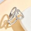 Elegant Double Row Heart Ring: Versatile Open Design with Inlaid Diamonds