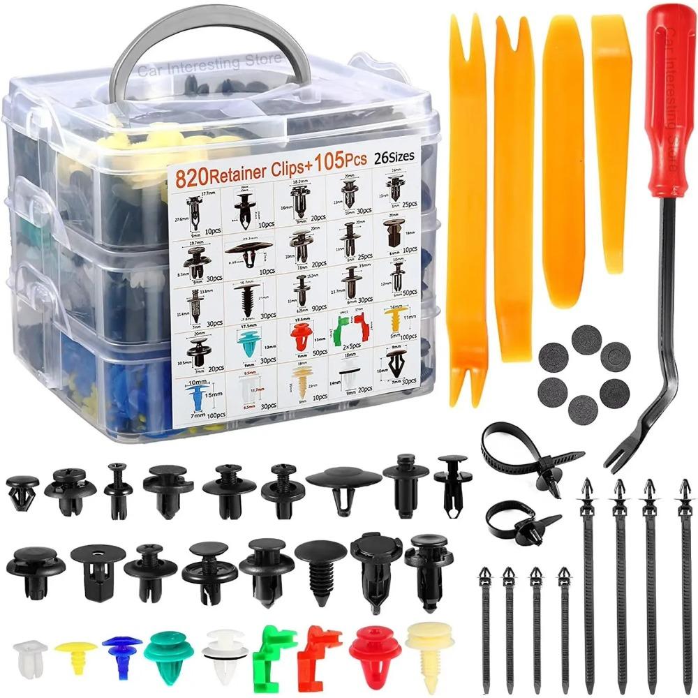 800pcs-100Pcs Kit de Clipe de Fixador de Carro Rebite de Para-lama Clipe de Plástico Fixador de Pressão para Carroceria Pino Rebite Para-choque Painel de Acabamento da Porta Reparo