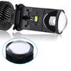Motorrad LED Scheinwerfer Birne Hohe Helligkeit Fischaugen Lampe Kit Aluminium 12‑24V Fern- und Abblendlicht Y8 H4