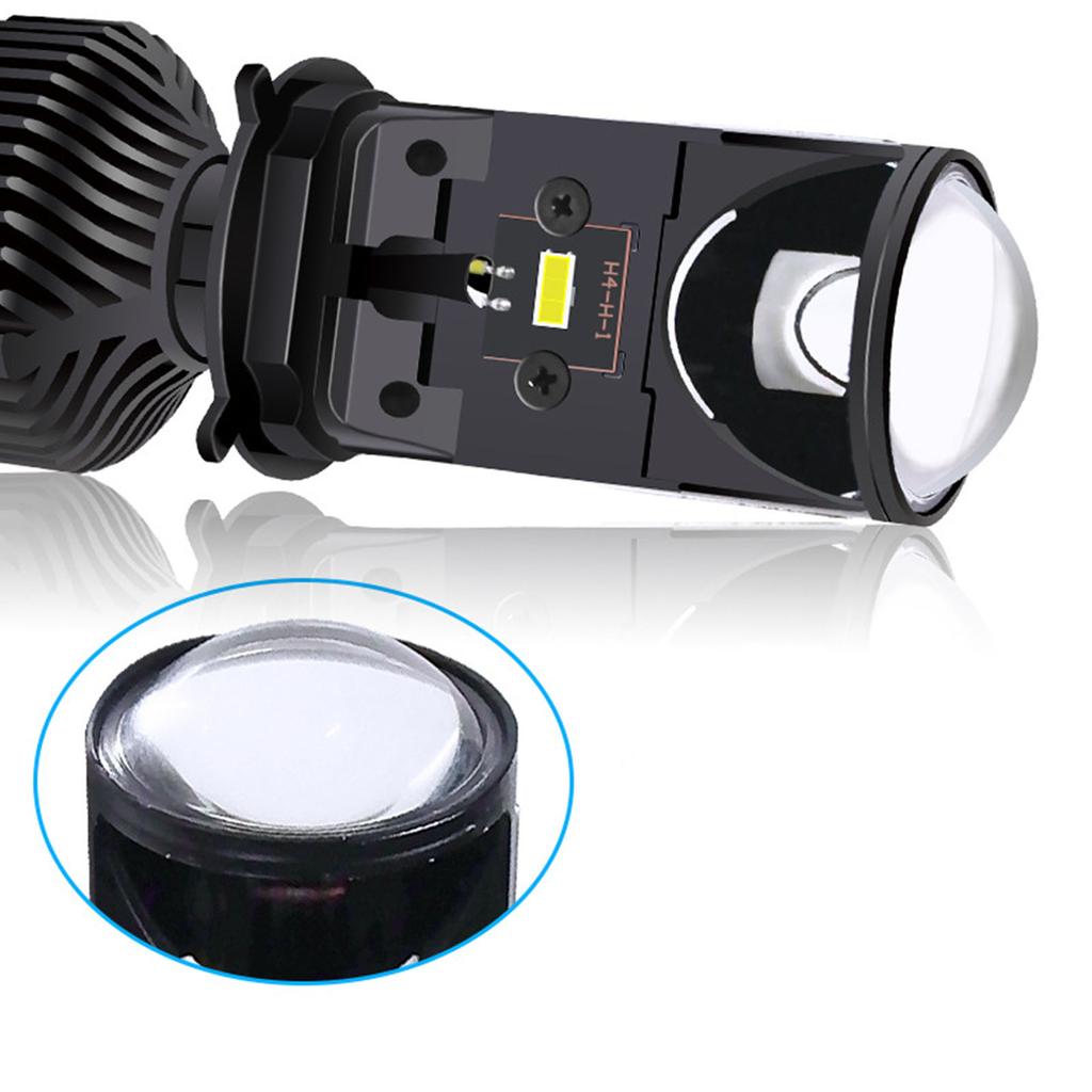 Motorrad LED Scheinwerfer Birne Hohe Helligkeit Fischaugen Lampe Kit Aluminium 12‑24V Fern- und Abblendlicht Y8 H4