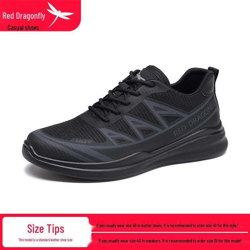 Red Dragonfly Men s Fly-knit Mesh Breathable Summer Sports Shoes - Lightweight, Odor-Resistant, Soft Sole for Casual Wear. 40