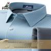 Men's Winter Fleece-Lined Business Casual Striped Shirt