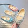 Children's New Single Shoe Girls' Fashion Show Sequined Crystal Shoes Baby Baotou Fashionable Soft Soled Princess Shoes