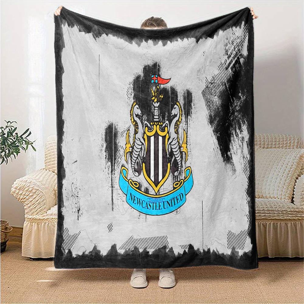 Coperta in Flanella con Stemma del Newcastle United, Poliestere Morbido, Design Moderno, Per Tutte le Stagioni, per Campeggio, Viaggi, Regali per le Feste o Compleanni
