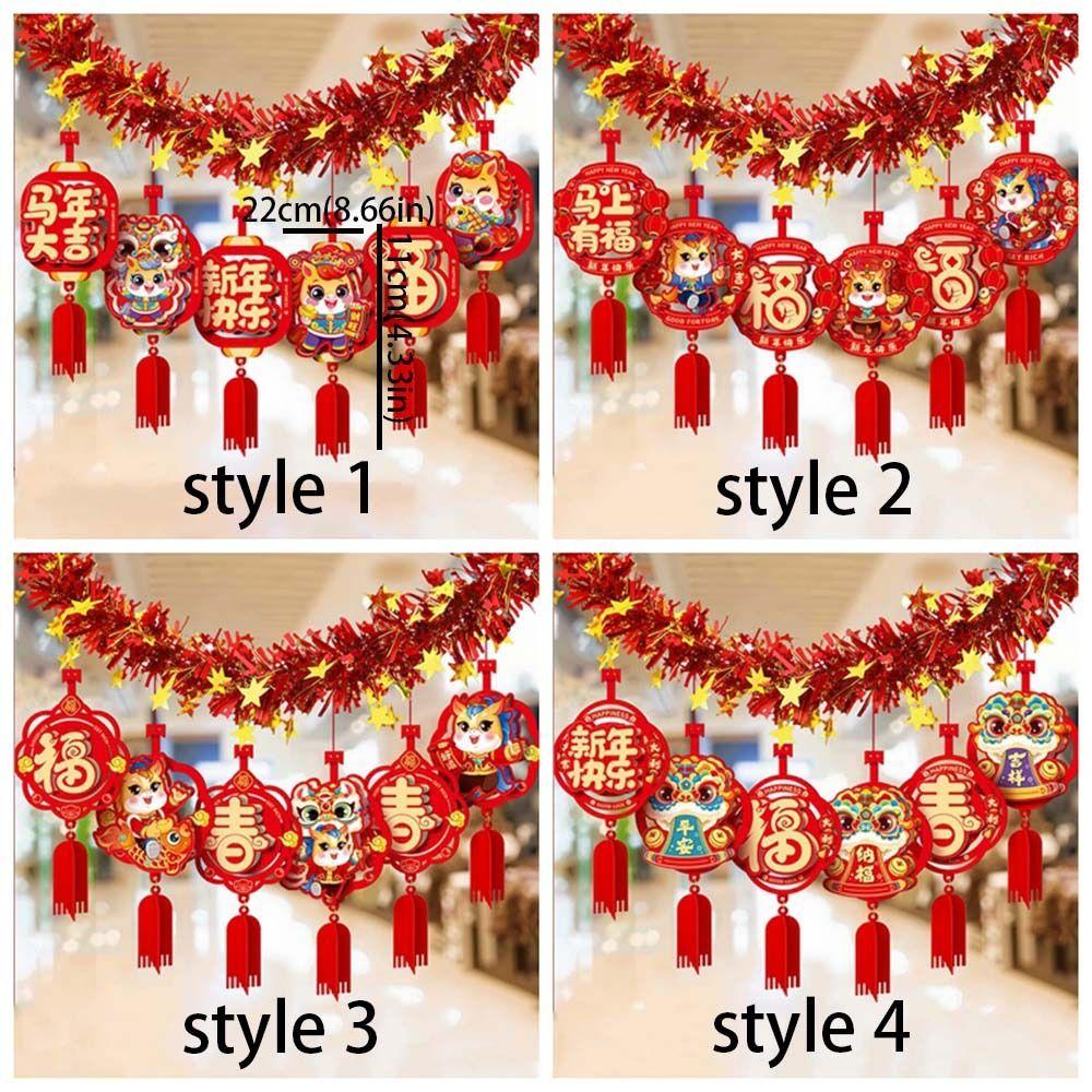 Chinese Style Horse Year Hanging Decorations 2M Lunar New Year Ornament  Bedroom Ceiling