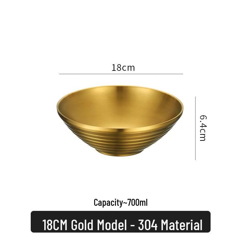 Double-Layer 304 Stainless Steel Korean Noodle/Soup Bowl