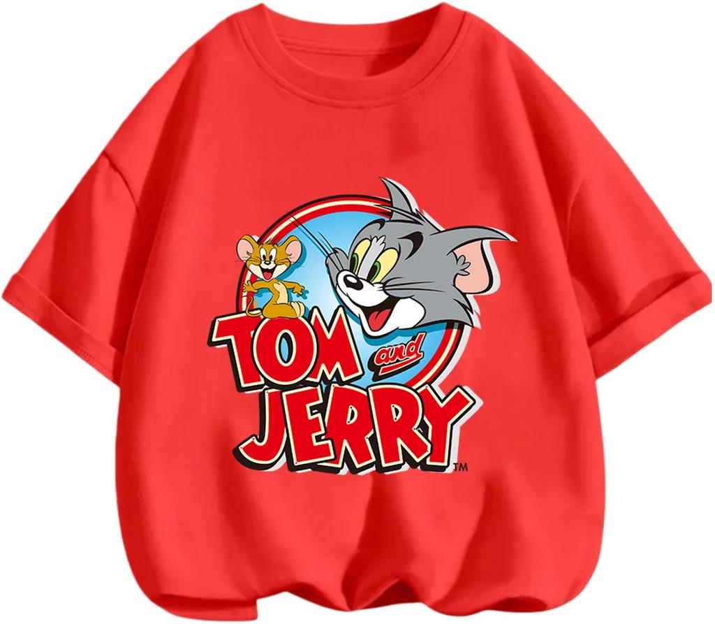 Urban Street Style Tom And Jerry T Shirt Summer Casual Short Sleeve Fashion Clothing For Kids