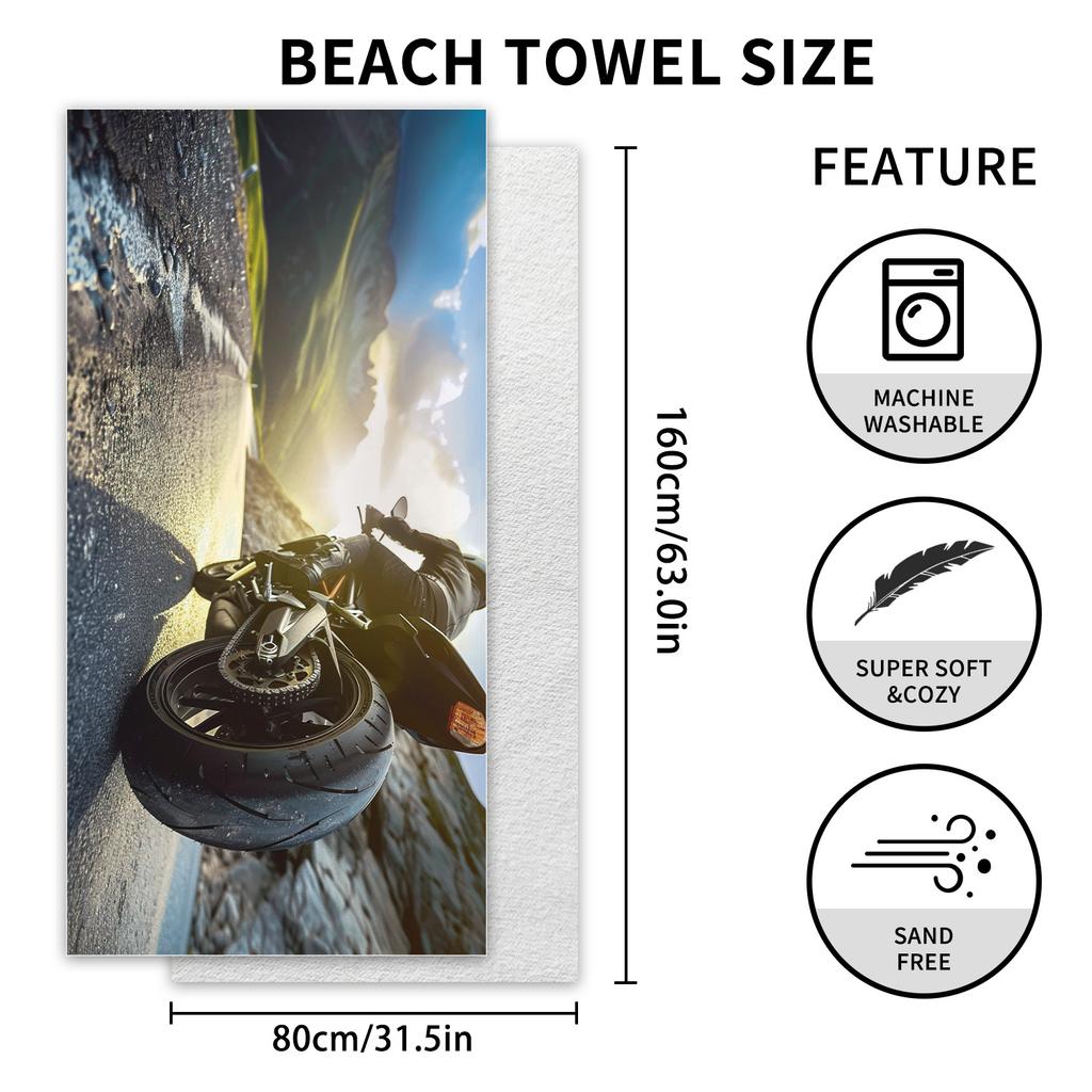 Locomotive Enthusiasts Sports Towels Quick-drying Double-sided Velvet Beach Towels Printed Bath Towels