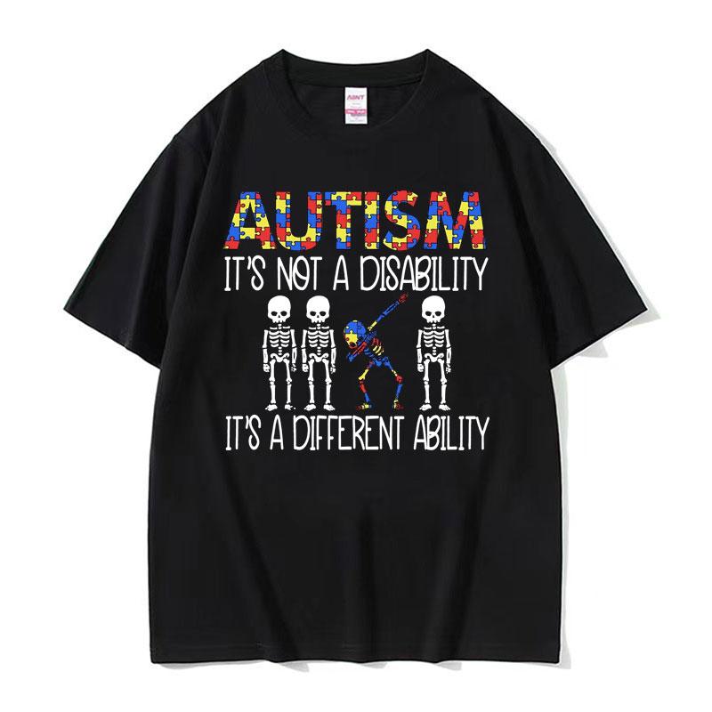 Autistic Funny Skeleton Meme Graphic T Shirt Men Fashion Gothic Retro T Shirts Male ONeck Oversized Short Sleeve Tshirt Unisex