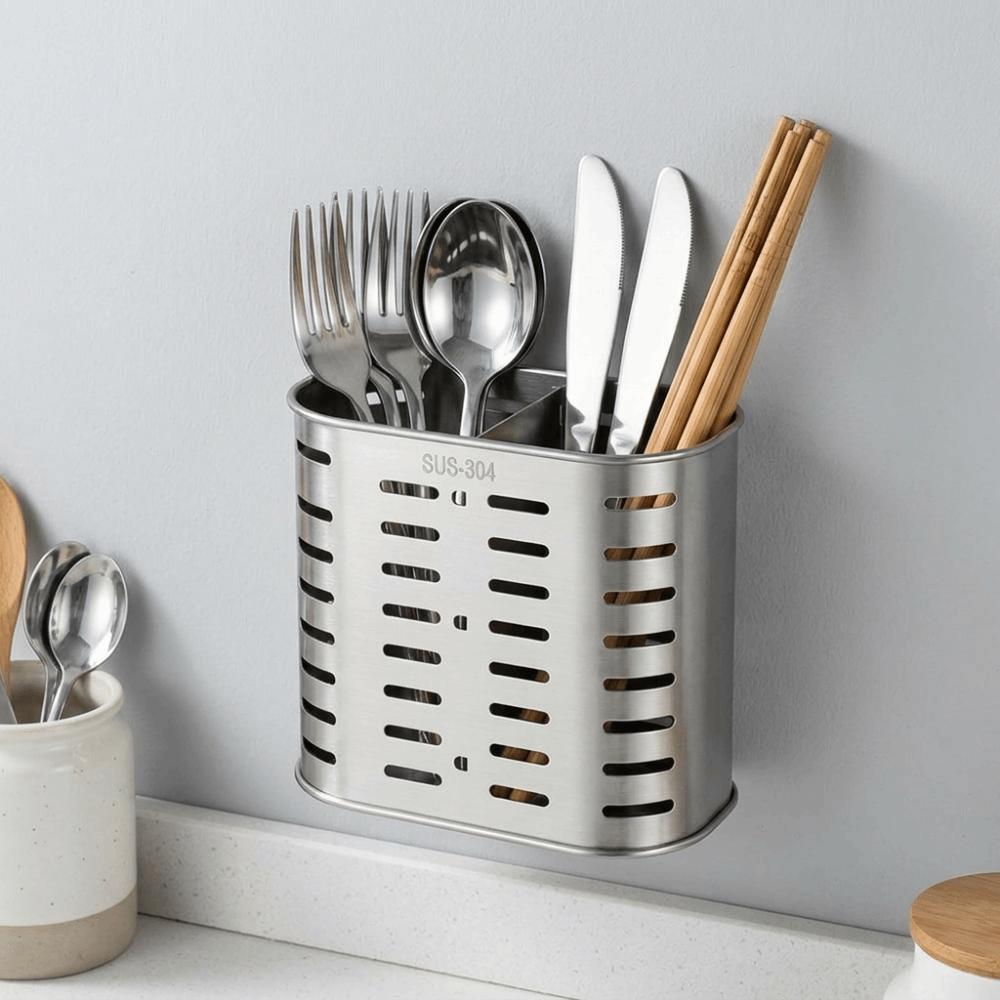 Rustless Steel Chopstick Holder Hollow Draining Hole Tableware Organizer Tableware Sorting
