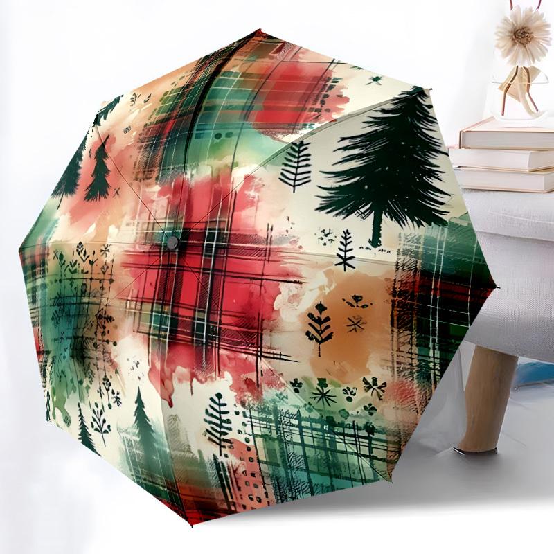 1pc Winter Forest Automatic Folding Umbrella - 8-Rib Automatic Open/Close, Large Canopy Birthday Festival Gift yy251217127