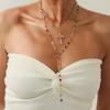 Fashionable Light Luxury Jesus Cross Pendant Necklace Set For Women Trendy Colorful Crystal Chain Choker Christian Jewelry Gift