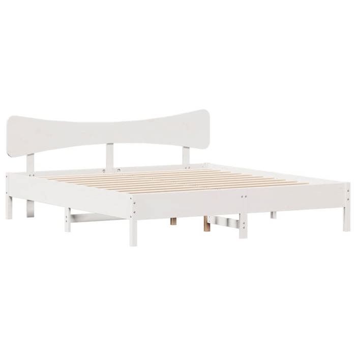 VidaXL Bed Frames Without Mattress White 200x200 Cm Solid Pine Wood, Bed, Bedroom Furniture, Wooden Bed, Bed 3328221