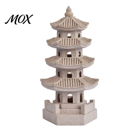 Escultura Decorativa de Arte para Césped, Pagoda Solar, Estatua de Jardín, Adorno Exterior de Resina de 3/4 Capas, Figura LED para Patio Trasero, Adorno Alimentado por Energía para Paisaje