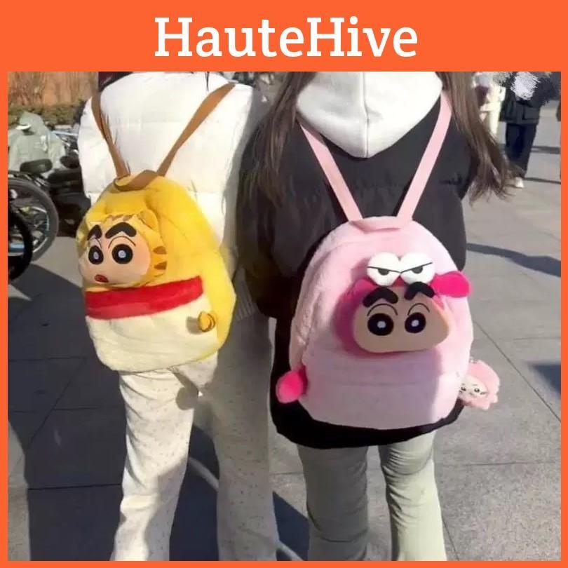 Cartoon Crayon Shinchan Doll Backpack Fluffy Kid Backpack For School Outings And