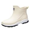 New Short Rain Shoes Women's Rubber Shoes Outer Wear Rubber Shoes Non-slip Water Boots Thick-soled Water Shoes Velvet Short Rain Boots