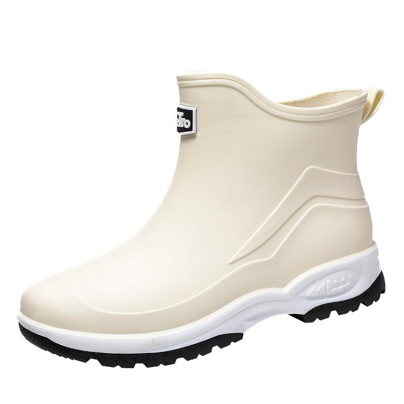 New Short Rain Shoes Women's Rubber Shoes Outer Wear Rubber Shoes Non-slip Water Boots Thick-soled Water Shoes Velvet Short Rain Boots