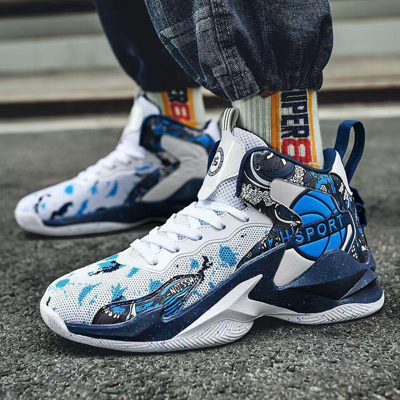 Venom Youth Basketball Shoes Friction Sound Non-slip Wear-resistant Lightweight Breathable High-top Men's Youth Mandarin Duck Sneakers