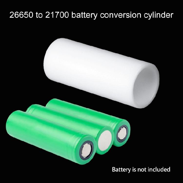 Battery Conversion Adapter Sleeve for 21700 To 26650 Cylindrical Battery Holder Case Conversion Converter Tube White