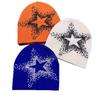 Low MOQ Cuffless Jacquard Acrylic Beanie All Print Y2K Street Hip-hop Fashion Star Pattern Custom Logo Embroidery Travel