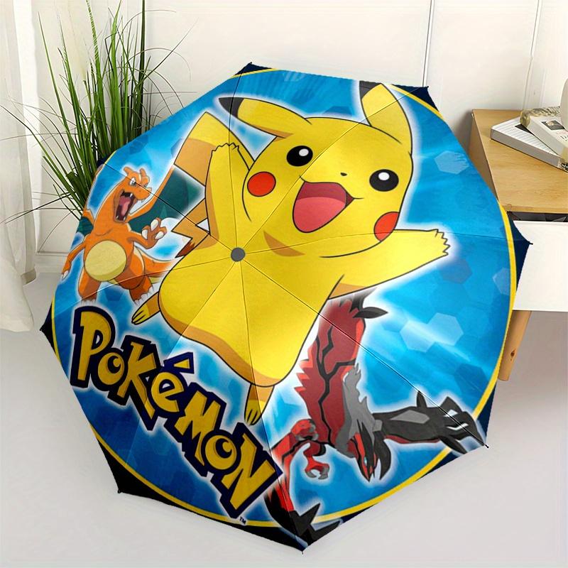 Set de pegatinas Pokemon Pikachu y Amigos Paraguas, Paraguas Compacto Plegable de 3 Pliegues Portátil para Hombres y Mujeres, S124