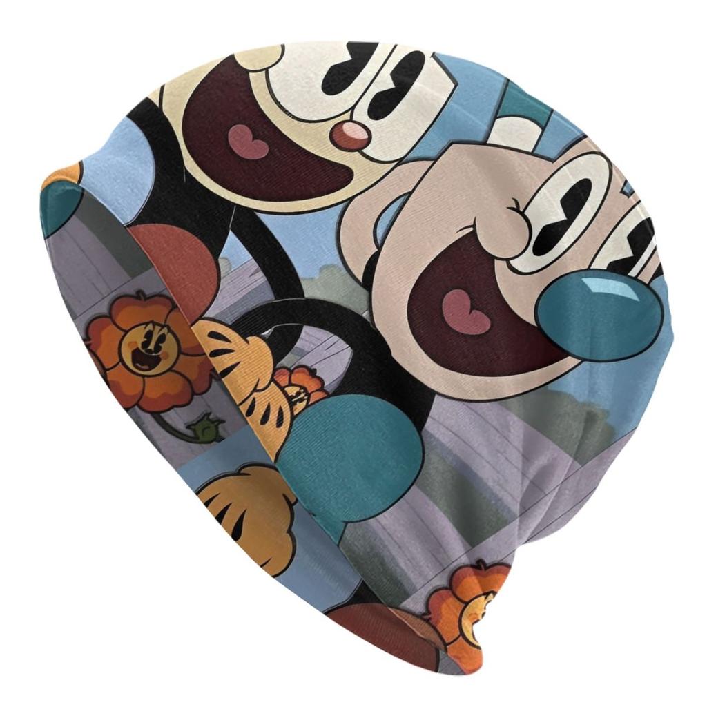 Great Retro Game Battle Cuphead Skullies Beanies Hats Spring Unisex Outdoor Caps Warm Multifunction Bonnet Hats