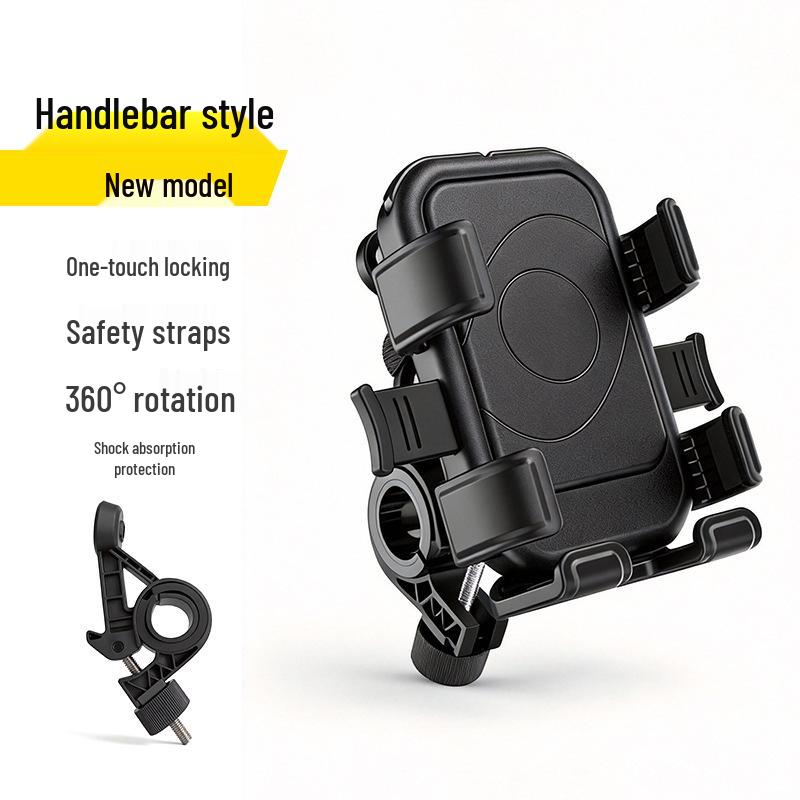 Shockproof Phone Holder for Cycling, Mountain Bikes, Motorcycles & Scooters with Anti-Shake Straps & Fixing Bracket