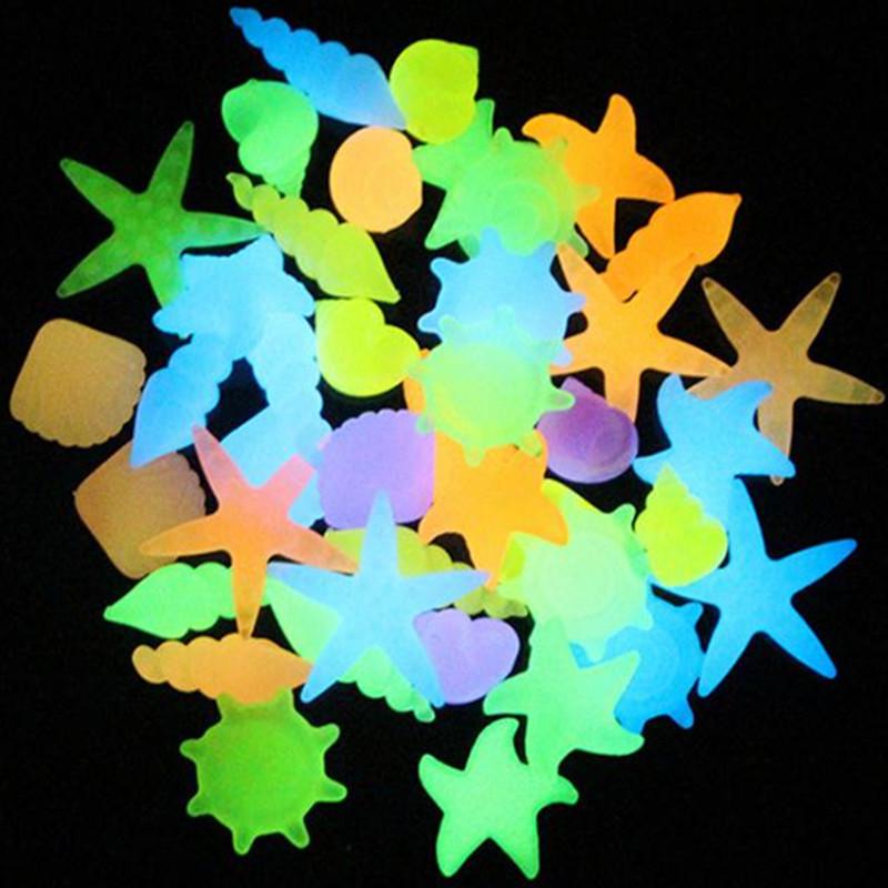 2-3cm Fluorescent Shell Snail Starfish Colorful Plastic Aquarium Decor