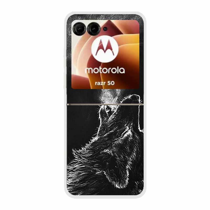 For Motorola Razr 50 Ultra Case Plastic Hard Painted Cartoon Transparent Back Cover Case for Motorola Razr 50 5G Hard PC Case 50