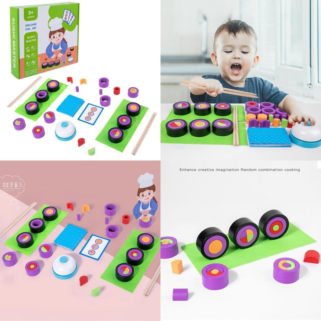 Sushi Wooden Building Toy With Multiparticle Blocks For Educational Development