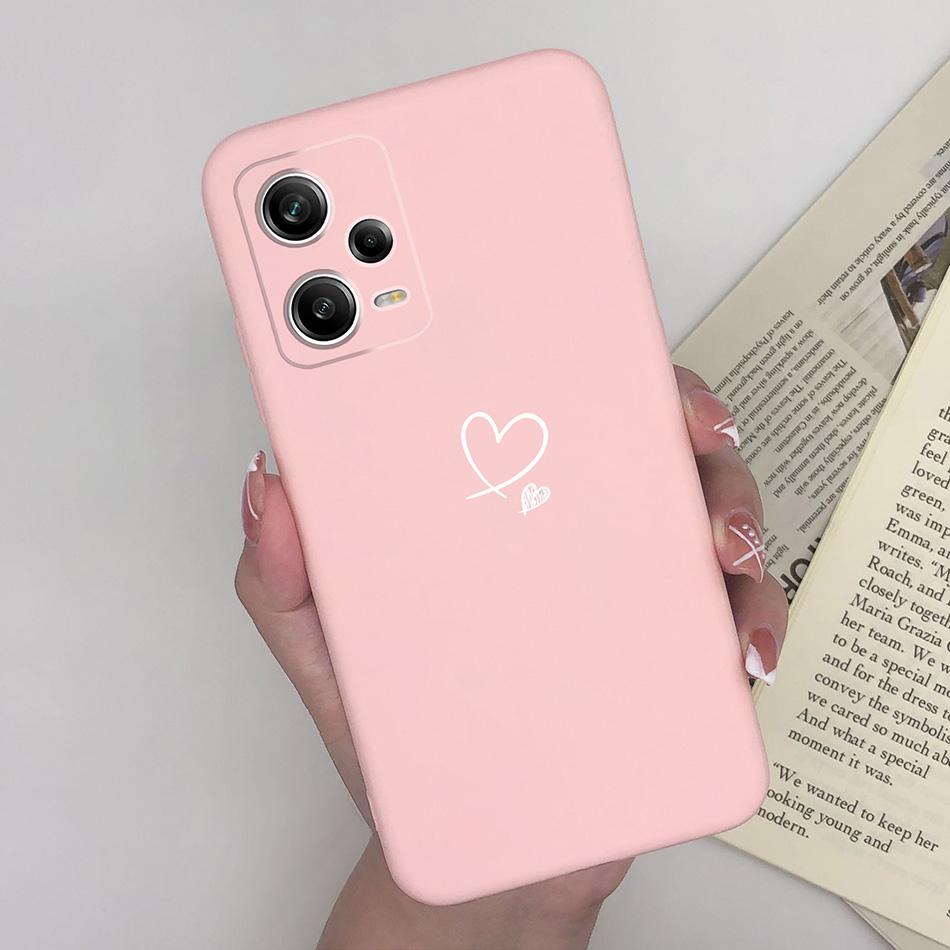 For Xiaomi Redmi Note 12 Pro+ Plus 5G Phone Case Love Heart Girl Silicone Matte Shockproof Cover For Redmi 12Pro + Funda Bumper