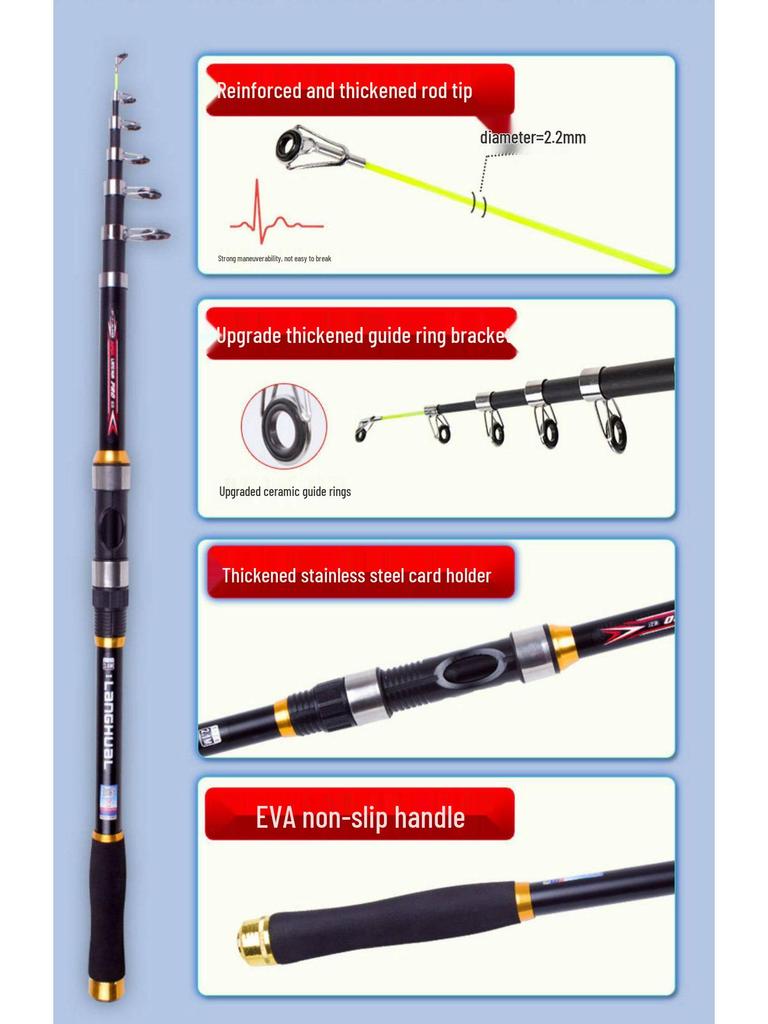 Silver Carp Sea Fishing Rod Set with Accessories – Long Cast & Casting Rods for Bighead Carp