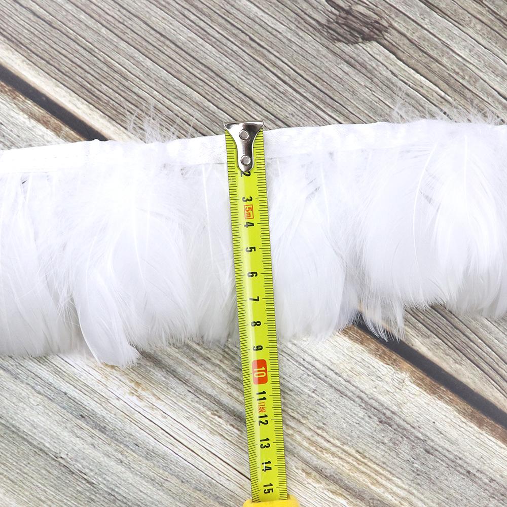 1 m Gåsfjäder Färgad DIY Sömnad Hantverkstillbehör Dekorativt Band Plumas Naturlig 8-12 cm för Bröllopsklänning/Skjortdekoration